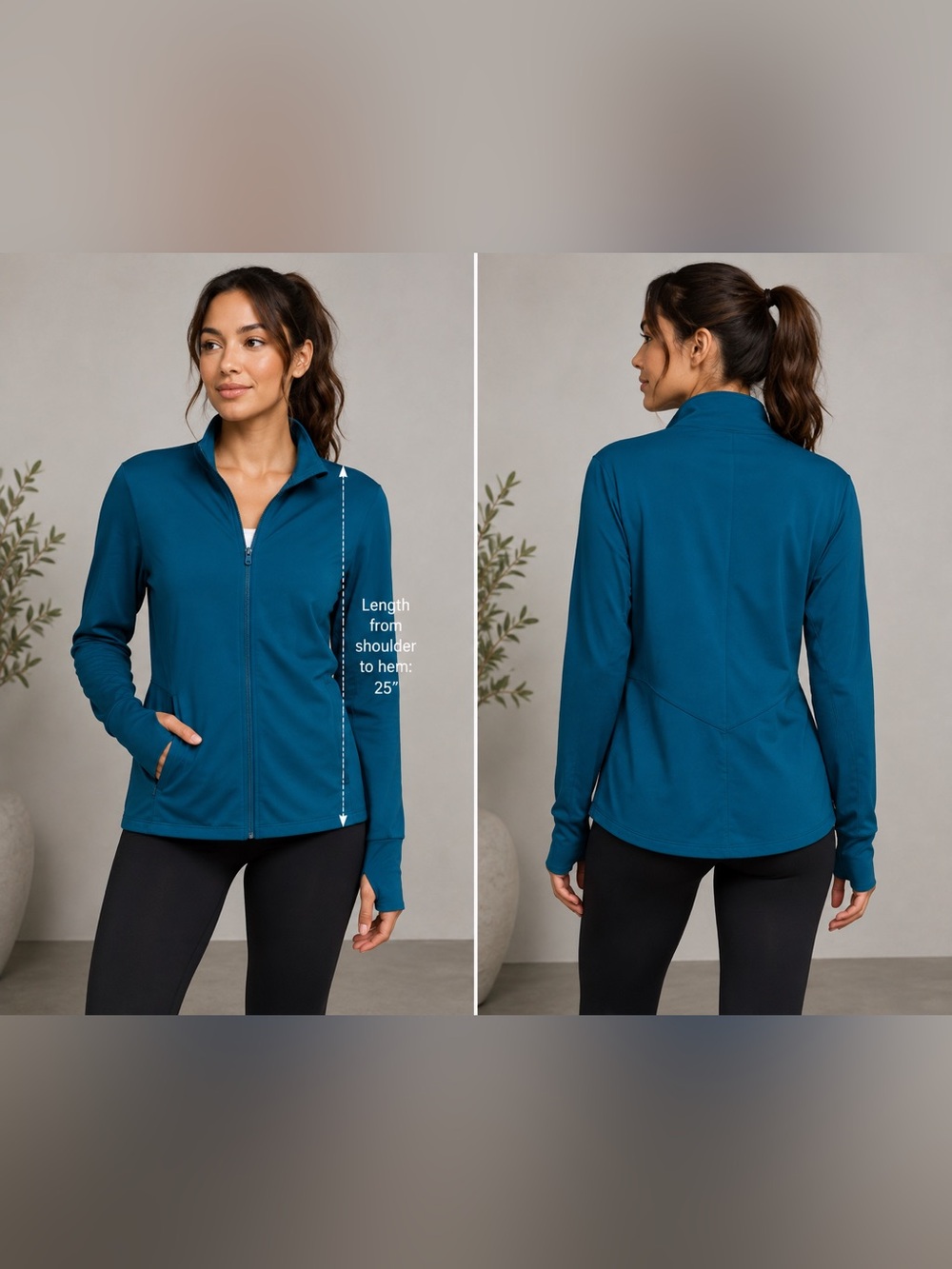 NWT Member’s Mark Extra-Warm Teal Full Zip Jacket XXL Thumbholes
